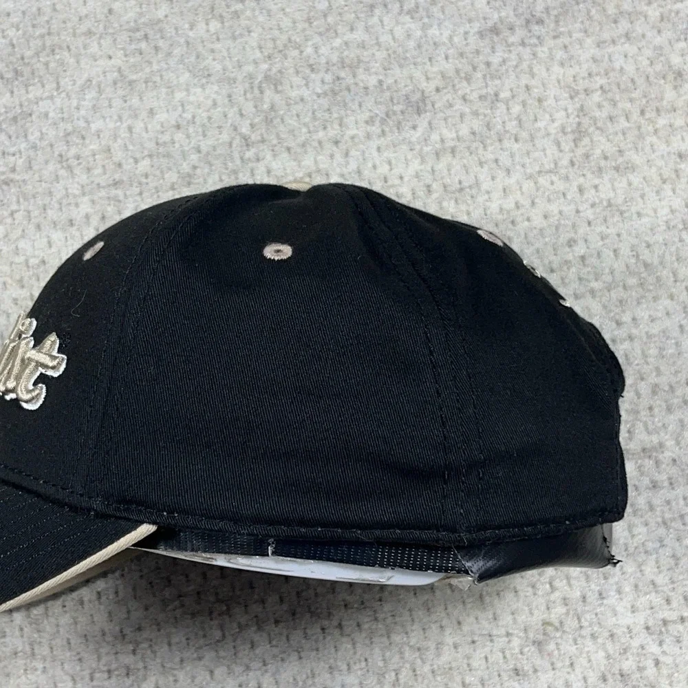 Titleist Golf Hat‎ Cap Black Gold Strap Back Script Adjustable New Era Twill Dad